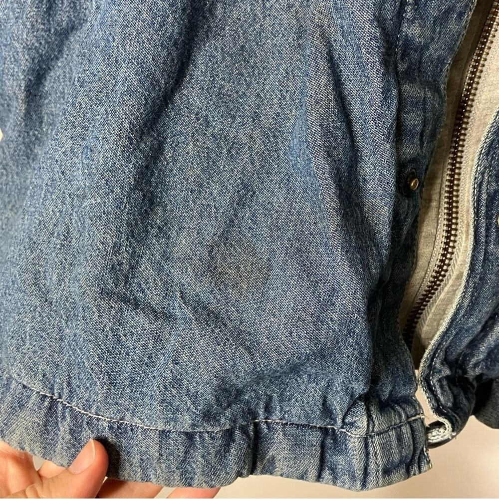 Faded Glory VTG Men's Denim Fleece Lined Zip Button Hoodie Cotton XL - Picture 5 of 14